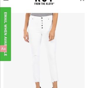 White distressed jeans from KUT from the kloth, worn a handful of times